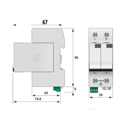 Ограничитель перенапряжения ETITEC V T12 280/12,5 (2+0) ETI 2442902