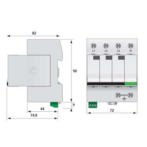 Ограничитель перенапряжения ETITEC V T12 280/12,5 (3+1) ETI 2442908