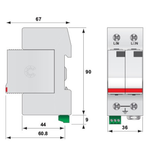 Ограничитель перенапряжения ETITEC V T2 255/20 (2+0) ETI 2442953