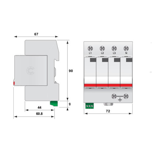 Ограничитель перенапряжения ETITEC V T2 255/20 (4+0) ETI 2442956