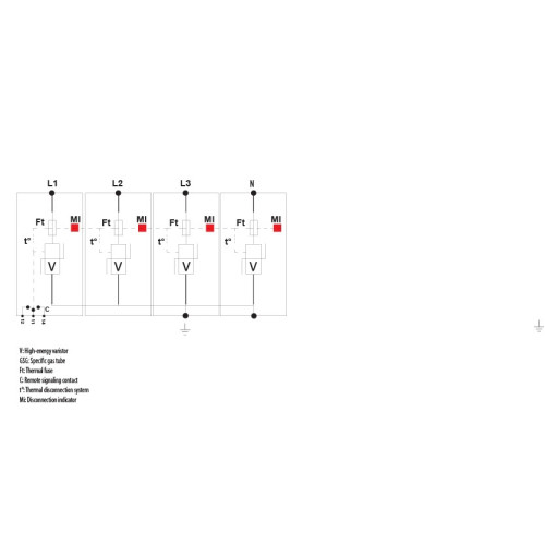 Ограничитель перенапряжения ETITEC V T2 255/20 (4+0) ETI 2442956