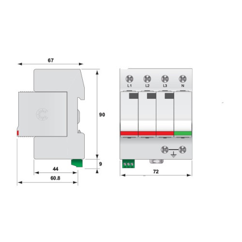 Ограничитель перенапряжения ETITEC V T2 255/20 (3+1) ETI 2442957