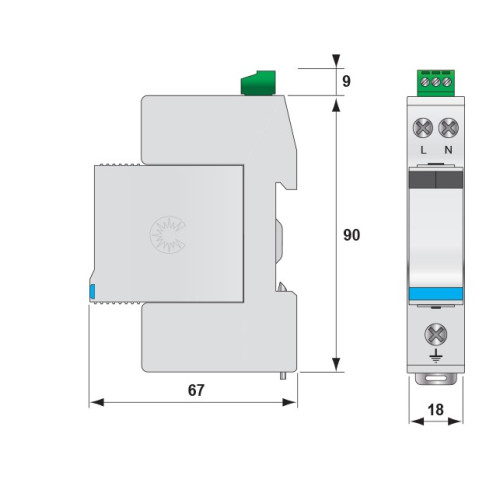 Ограничитель перенапряжения ETITEC V 2T3 255/5 (2+0) ETI 2442968