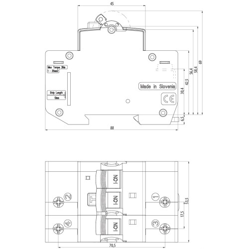 Дифавтомат с защитой от дуги C 20/0,03 тип A, 10kA, KZS-AFDD 3M2p ETI 2173875