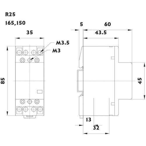 Контактор модульный RA 32-40 230V AC ETI 2464076