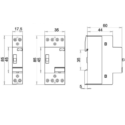 Контактор бесшумный с ручным управлением 25А, 4НО, 220В AC/DC, RD-R 25-40 230V AC/DC ETI ETI 2464054