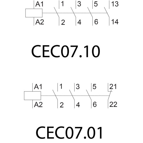 Контактор миниатюрный CEC 07.10 24V AC (7A; 4kW; AC3) ETI 4641050