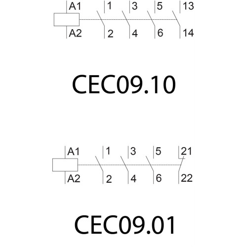 Контактор миниатюрный CEC 09.10-24V DC (9A; 4kW; AC3) ETI 4641102