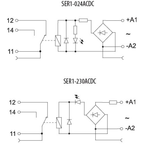 Реле интерфейсное SER1-024 ACDC (электромеханическое, 1CO, 6A AC1, 250V AC) ETI 2473052