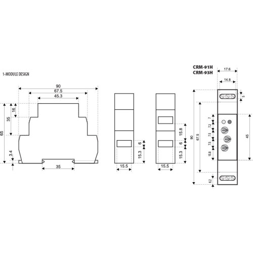 Многофункциональное реле времени CRM-93 H 230V (3x8A_AC1) ETI 2470071