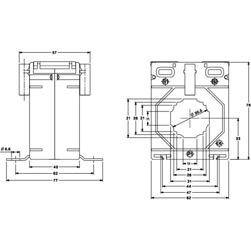 Трансформатор тока CTR-30 800/5 15VA CL.0,5 ETI 4805515
