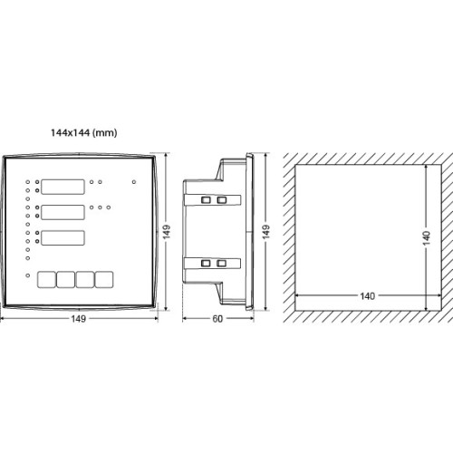 Анализатор сети ENA3 (144x144мм кв 3x400+N) ETI 4656578