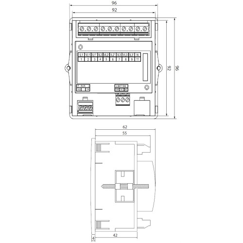 Цифровой мультиметр EDM (96x96мм кв 40-300V AC/DC) ETI 4805419