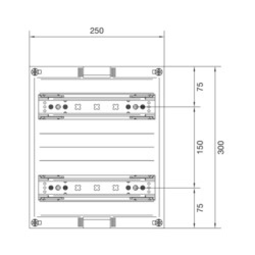 Блок Univers для модульных аппаратов 2х12М, 300x250мм Hager UD21B1