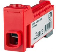 Распределительный блок 63A, IN: 1x25, OUT: 13x2,5; красный, EDBC-1x25-13x2,5/R