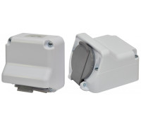 Розетка 1-я угловая PRE-1 (Schuko, IP44, 16A, 250V, поликарбонат)
