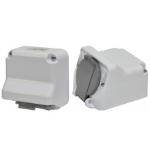 Розетка 1-я угловая PRE-1 (Schuko, IP44, 16A, 250V, поликарбонат)