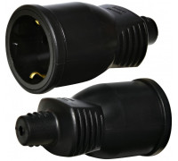 Розетка кабельная ERS-1 (Schuko, каучук, черная)