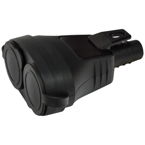 Розетка кабельная 2-я с заглушками ERS-2C (Schuko, IP44, каучук, черная) ETI 4481013