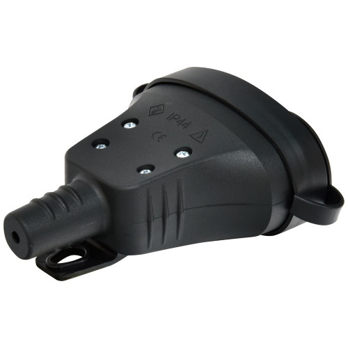 Розетка кабельная 2-я с заглушками ERS-2C (Schuko, IP44, каучук, черная) ETI 4481013