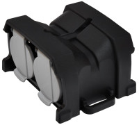 Розетка кабельная 4-я с заглушками ERS-4CM (Schuko, IP44, каучук, черная)