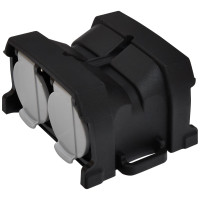 Розетка кабельная 4-я с заглушками ERS-4CM (Schuko, IP44, каучук, черная)