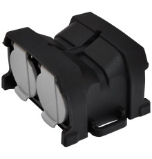 Розетка кабельная 4-я с заглушками ERS-4CM (Schuko, IP44, каучук, черная)