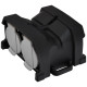 Розетка кабельная 4-я с заглушками ERS-4CM (Schuko, IP44, каучук, черная) ETI 4481015
