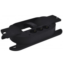 Блок розеток 3х220В с катушкой, каучук, черный, ERS-3HC