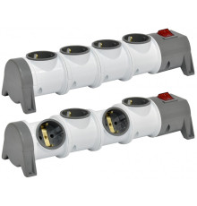 Блок для удлинителя 4-местный EC4-EMP (Schuko, пустой, 16A, 250V, 2P+PE)
