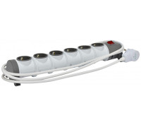 Блок удлинителя 6-местный с защитой EC6-3 (Schuko, каб. 3м, 16A, 250V, 2P+PE)