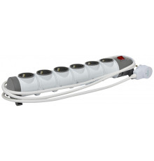 Блок удлинителя 6-местный с защитой EC6-3 (Schuko, каб. 3м, 16A, 250V, 2P+PE)