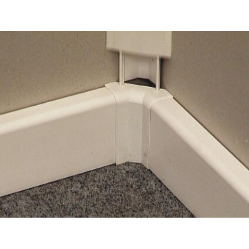 Кабельный канал из ПВХ плинтусный (белого цвета) 80х25мм; Серия LP (плинтусная); ПВХ LP 80X25_HD