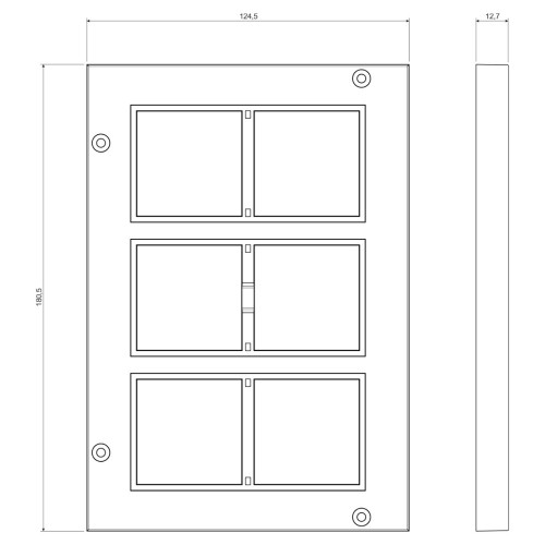 Рамка для 6-ти модульных приборов QUADRO KOPOBOX 80; для полов; PP 80/45/6_LB