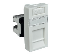 Компьютерная розетка RJ-45; 45х22,5х36 мм; PC-ABS, белый; Серия Quadro;