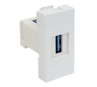 Розетка USB для передачи данных; 45х22,5х36 мм; PC-ABS, белый; Серия Quadro;