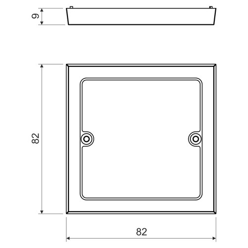 Крышка для коробок серии LK 80...; размеры 82х82х9мм; ПВХ, белая VLK 80_HB