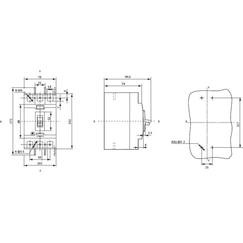 Автоматический выключатель 40А 3р, УКРЕМ ВА-2004N/63 АСКО A0010040063