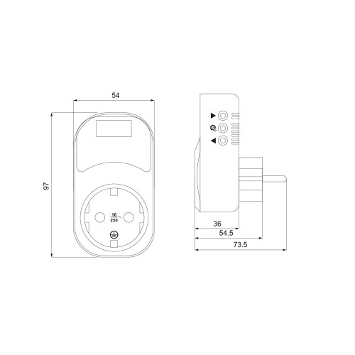 Реле контроля напряжения розеточное URate S-16 AC 230V 16A A0010230004