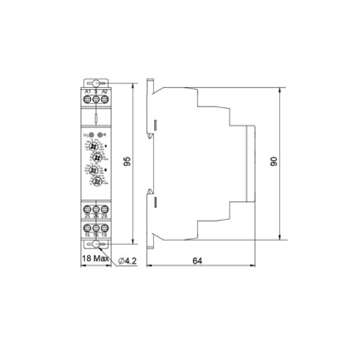 Реле времени асимметричного цикла NTE9-S2 AC/DC 12-240V A0010240008