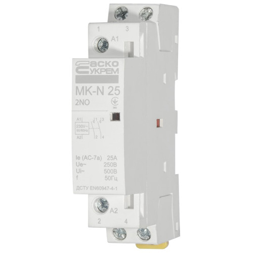 Модульный контактор 25A 2P 220V, 2NO, MK-N A0040030025