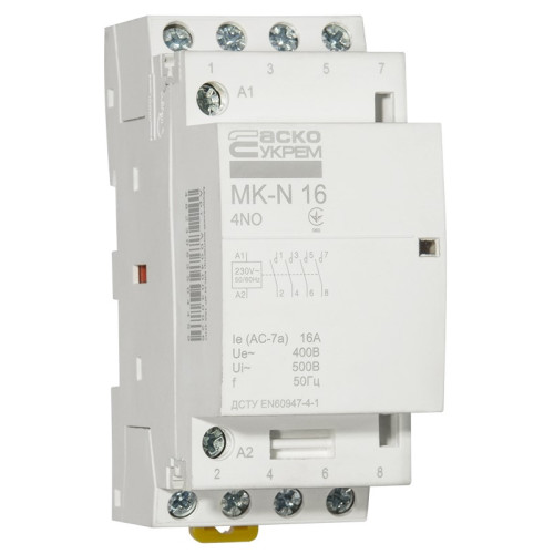 Модульный контактор 16A 4P 220V, 4NO, MK-N A0040030026