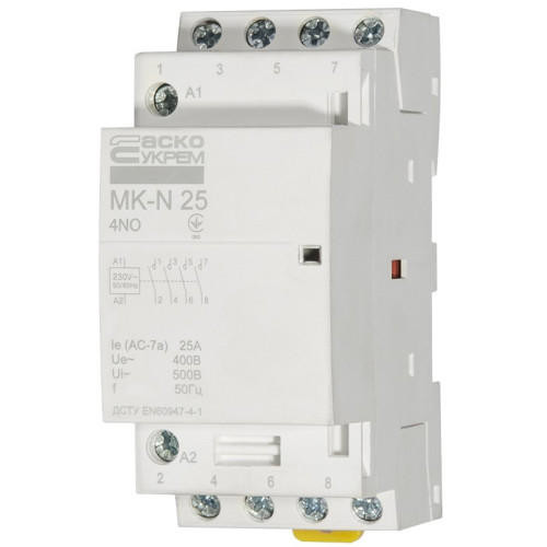 Модульный контактор 25A 4P 220V, 4NO, MK-N A0040030027