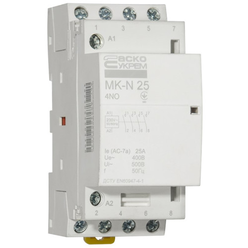Модульный контактор 25A 4P 220V, 4NO, MK-N A0040030027