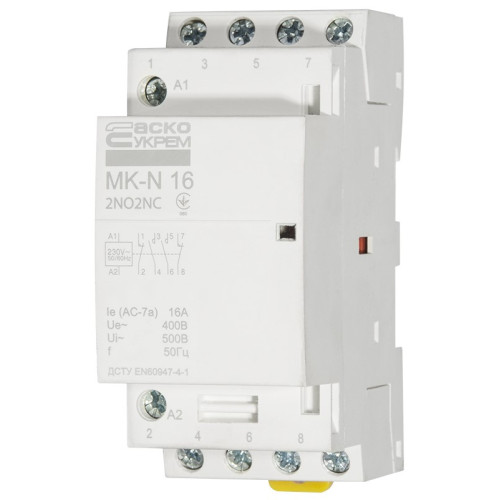 Модульный контактор 16A 4P 220V, 2NO+2NC, MK-N A0040030028