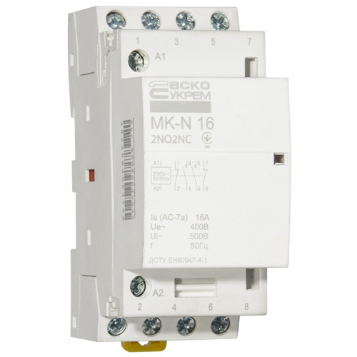 Модульный контактор 16A 4P 220V, 2NO+2NC, MK-N A0040030028