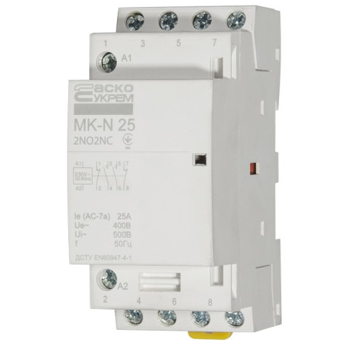 Модульный контактор 25A 4P 220V, 2NO+2NC, MK-N A0040030030