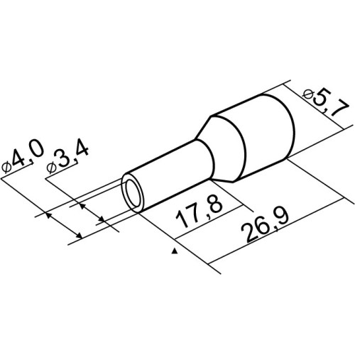 Наконечники трубчатые 6мм кв, НТ 6,0-18 черные (100 шт.) A0060010008