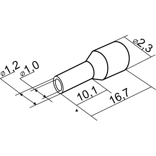 Наконечники трубчатые 0,5мм кв, НТ 0,5-10 белые (100 шт.) A0060010014