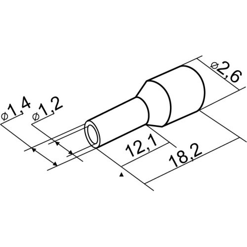 Наконечники трубчатые 0,75мм кв, НТ 0,75-12 белые (100 шт.) A0060010017